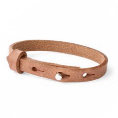 Leather bracelet color auburn brown