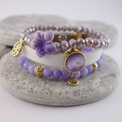 Armband combinatie Purple Flower