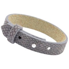 Brede armband reptile donkergrijs