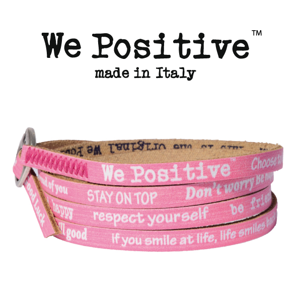 We Positive armband Fuxia zijaanzicht
