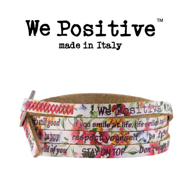 We Positive armband Pink Hibiscus zijaanzicht