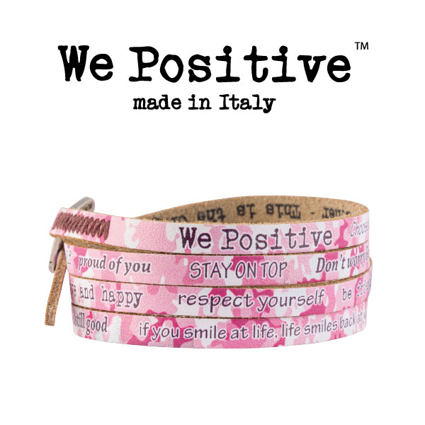 We Positive armband Pink Camouflage zijaanzicht