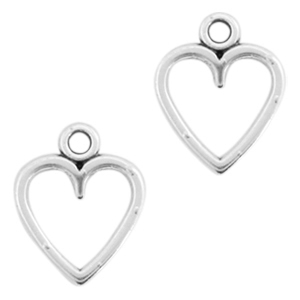 Bedel big heart open maat 14 bij 11 mm kleur zilver Bedel big heart open maat 14 bij 11 mm kleur zilver