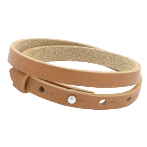 Smalle armband cognac brown dubbel