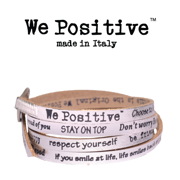We Positive armband Silver black zijaanzicht