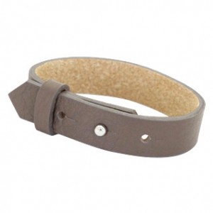 Brede leren armband kleur dip greige brown Brede leren armband kleur dip greige brown