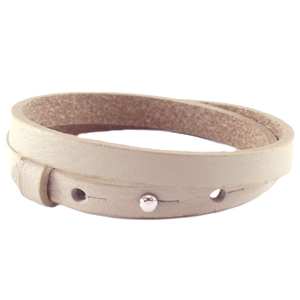 Cuoio armband off white dubbel