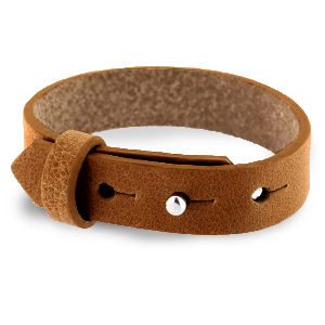 Brede leren armband kleur saddle brown Brede leren armband kleur saddle brown
