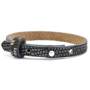 smalle leren armband kleur antracite silver Smalle leren armband kleur antracite silver