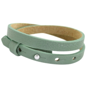 Smalle leren armband kleur dark mist green dubbel Smalle leren armband kleur dark mist green dubbel