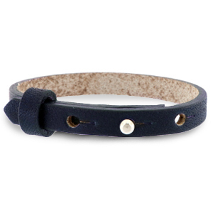 Smalle leren armband kleur indigo blue Smalle leren armband kleur indigo blue