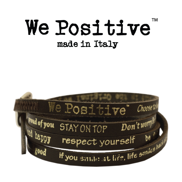 We Positive armband Dark brown gold zijaanzicht