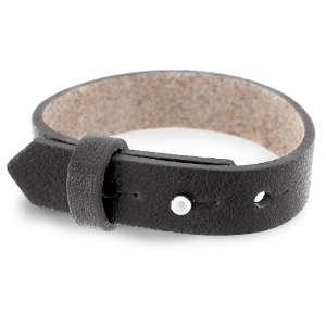 Brede leren armband kleur dark antracite Brede leren armband kleur dark antracite