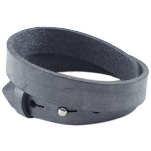 cuoio armband antracita zwart dubbel