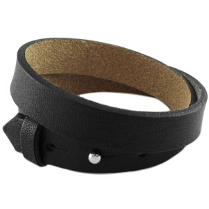 cuoio armband zwart dubbel