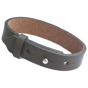 Cuoio armband diep grijs