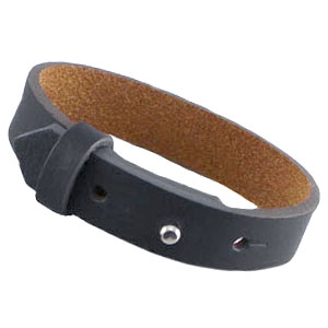 Cuoio armband Grafiet zwart