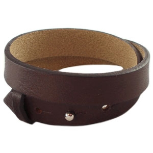 cuoio armband chocolat bruin dubbel