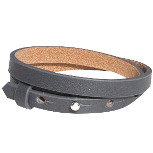 Cuoio armband grafiet grijs dubbel