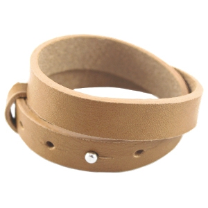 Cuoio armband mustard brown dubbel