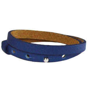 Cuoio armband dark blue dubbel