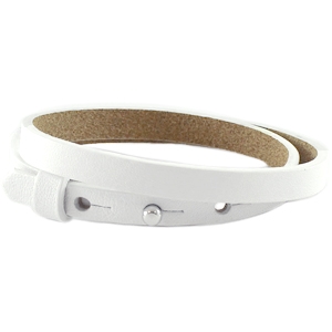 Cuoio armband bianco wit dubbel