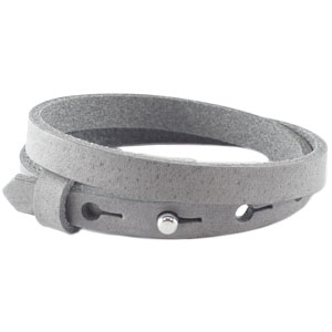 Cuoio armband graphite grijs dubbel