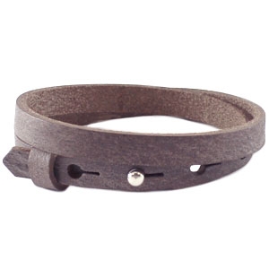 Cuoio armband chocolato brown dubbel