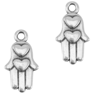 Bedel hamsa hand kleur zilver Bedel hamsa hand kleur zilver
