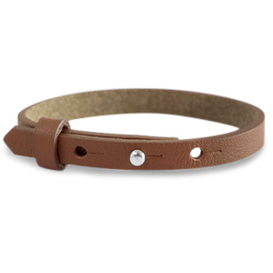 Smalle leren armband kleur brandy brown Smalle leren armband kleur brandy brown