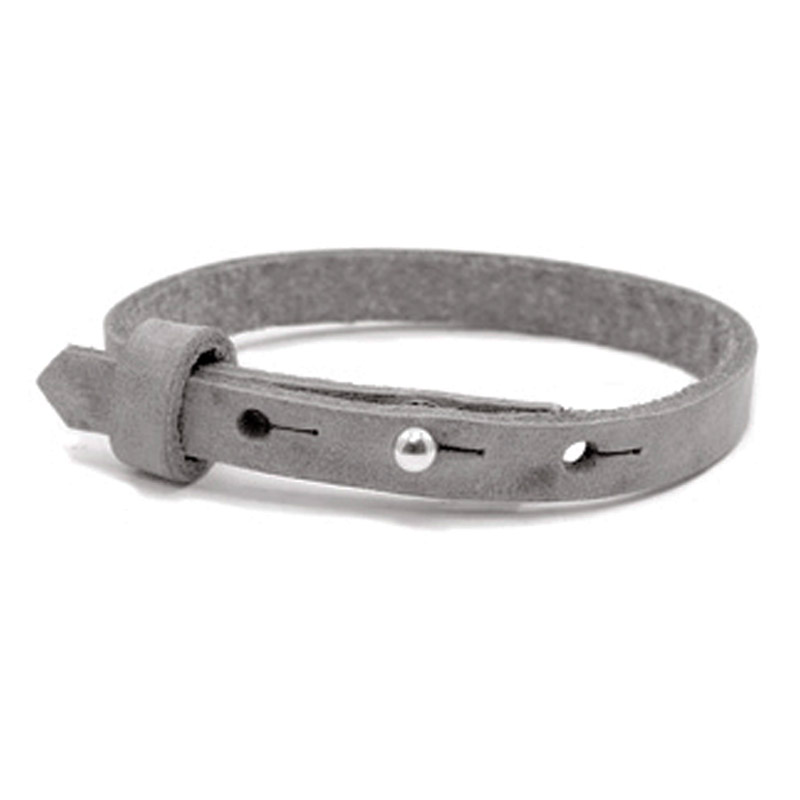 Smalle leren armband kleur mel grey Smalle leren armband kleur mel grey