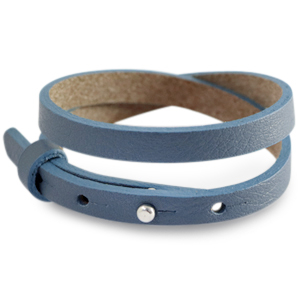 Smalle leren armband dubbel kleur avio blue Smalle leren armband dubbel kleur avio blue