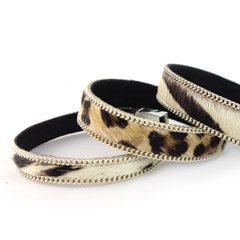 Leren armbanden met dierenprints en swarovski