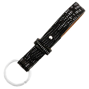 Sleutelhanger leer kleur black silver Sleutelhanger leer kleur black silver