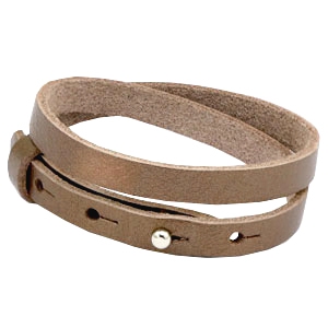Smalle leren armband kleur metallic bronze dubbel Smalle leren armband kleur metallic bronze dubbel