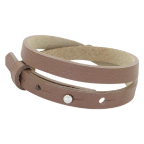 Smalle armband kleur mid brown dubbel Smalle armband kleur mid brown dubbel