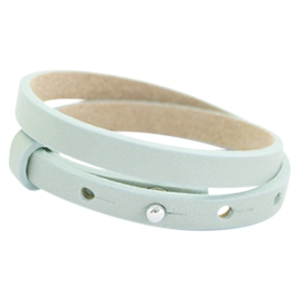Smalle leren armband kleur pale green dubbel Smalle leren armband kleur pale green dubbel