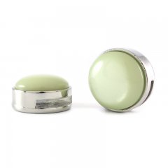 slider zilver cabochon light mint green