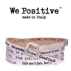 We Positive armband Silver black