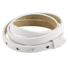 Cuoio armband bianco wit triple