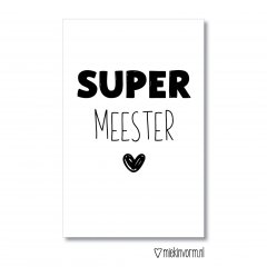 minikaart met tekst super meester