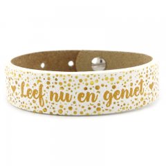Armband goud met tekst leef nu en geniet