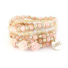 armbandenset rose bloem love