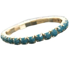 Elastische armband emerald blue zircon breed