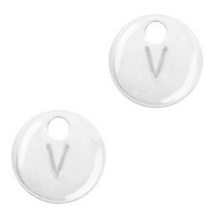 bedel letter V kleur zilver