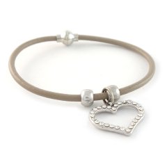 Biba armbandje taupe met hart