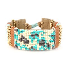 boho armband turquoise grijs