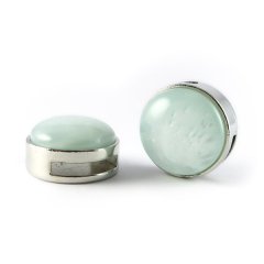 Slider zilver met cabochon groen azore light mosso shinymatt