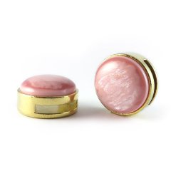 Slider goud met cabochon pink lilac snow pearl shine