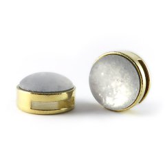 Slider goud met cabochon wit bianco paipolas matt